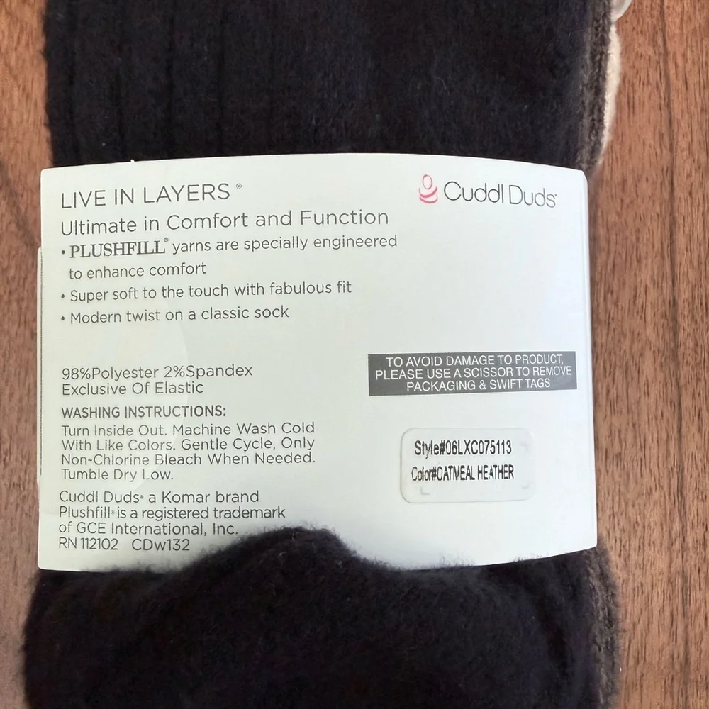 Cuddl Duds‎ 3-Pack Plushfill Crew Socks | NWT
